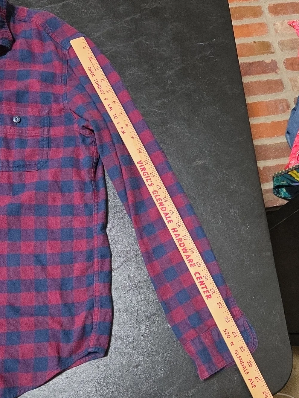 J. Crew Mens Flannel Shirt Large Buffalo Plaid Button Down Navy Burgundy Cotton